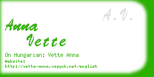 anna vette business card